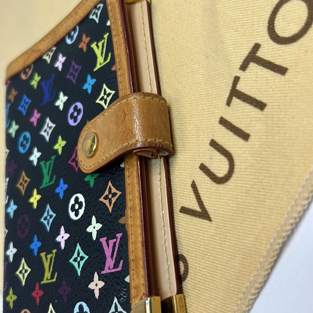 Louis Vuitton monogram multicolor agenda-wallet black authentic guarante…
